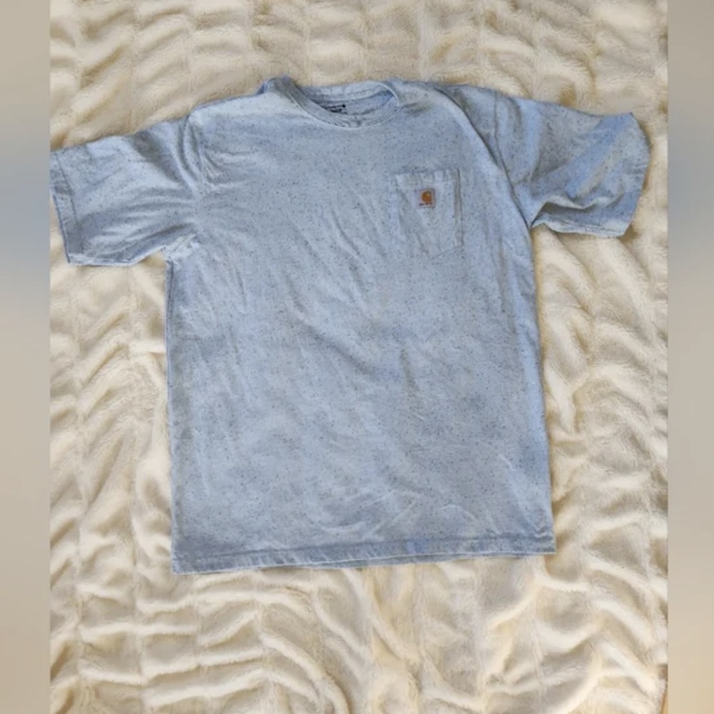 Carhartt Heather Sky Blue Pocket T-Shirt with Logo Patch